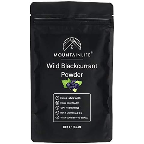 Mountainlife Natural Blackcurrant Powder 100g | 100% Wild Harvested Blackcurrant Berries from Siberia | Rich & Organic Vegan Dried Berry Powder | Rich in Antioxidants & Anthocyanins | Vitamins C B E Cover