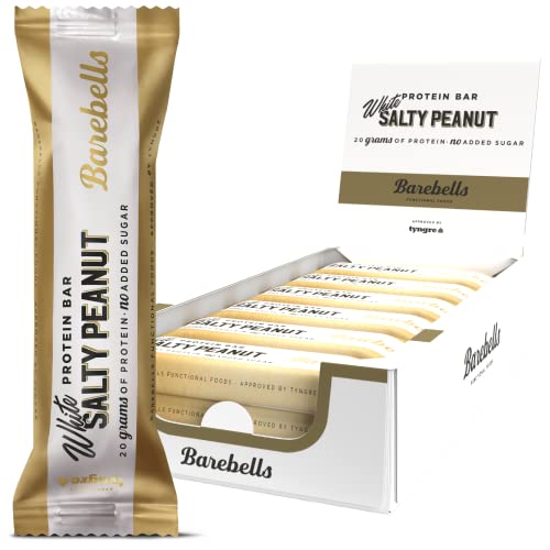 Barebells - Barritas Proteína - 20g Protein x Bar - Baja en azúcar - Baja en Calorías - Sin Aceite de Palma - White Salty Peanut (12 Barritas x 55g)