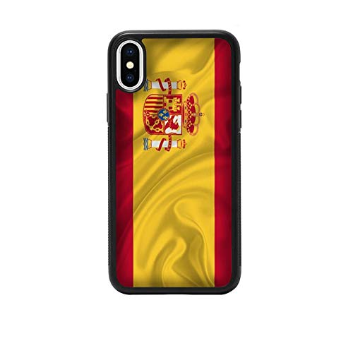 Funda Carcasa compatible con Apple iPhone X Banderas de la ciudad España / Vidrio de espalda con goma en los lados. / TPU antideslizante...