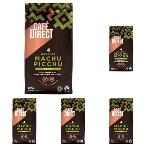 Cafedirect Machu Picchu Organic Ground Coffee, 227g (Pack of 5)