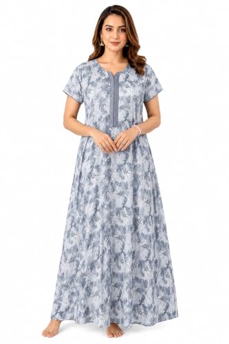 Image of Nighty| Nighty for Women Stylish| Alpine Nighty for Women| Night Gown for Women Stylish| Sleek A-Line Silhouette| Breathable Alpine Fabric|