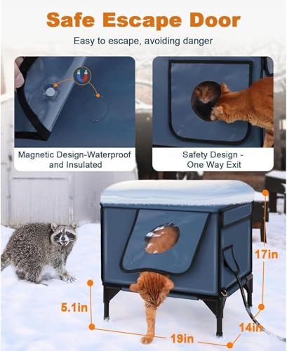 Niche chauffée d'extérieur pour chats errants - Taille L - 6