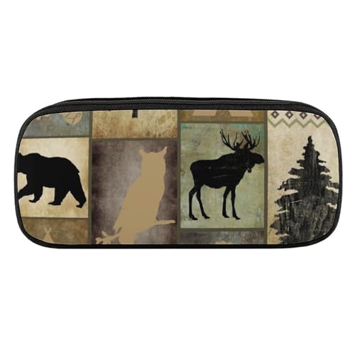 ペンケース 筆箱 大容量 軽量 動物 ブル 鹿 フクロウ 筆入れ ふでばこ ペンポーチ 多機能 コンパクト シンプル おしゃれ 中小学生 高校生 女の子 男の子