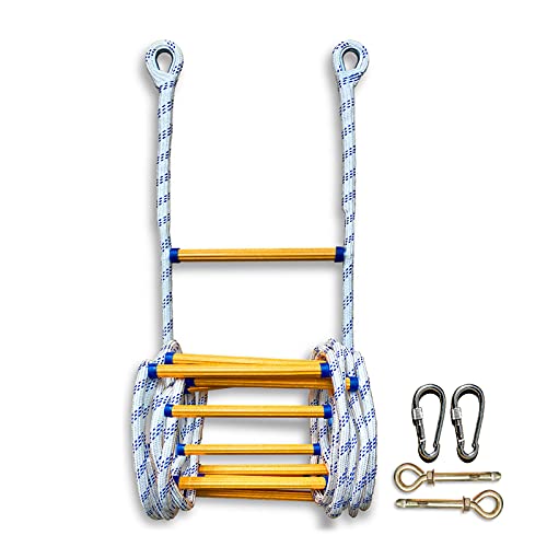 TLTDSMYF Échelle de Corde, échelle de sécurité, échelle d'évacuation d'urgence en Cas d'incendie Échelle de Corde de sécurité Échelles d'évacuation pour Adultes et Enfants Evacuateasy à ranger/15M