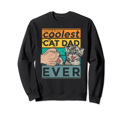 Regalo vintage retrò The Coolest Cat Dad Ever Funny Cat Lovers Felpa