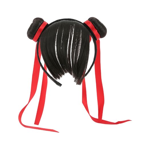 HUANGENG Divertida diadema para mascotas, moños, pelucas de fiesta para perros, juego de rol, disfraz de Halloween, aro para el pelo, gatos, sombrero de fotos