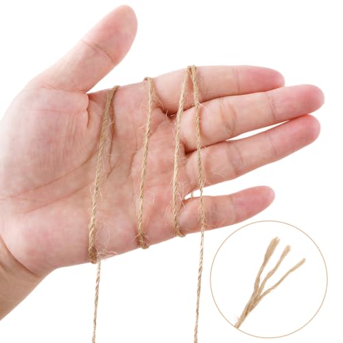 Image of KINGLAKE Natural Jute Twine String - 984 Feet 2mm Twine String for Crafts | Jute Rope Twine for Gift Wrapping Christmas Packing Arts Decoration Wedding Gardening