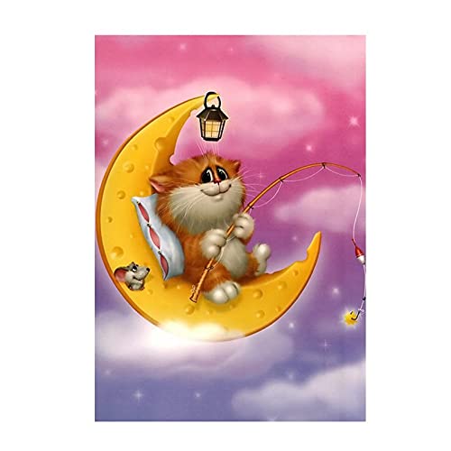 Loisirs Créatifs Adultes : Kit Broderie Diamant Lune 80x200cm pour se Détendre