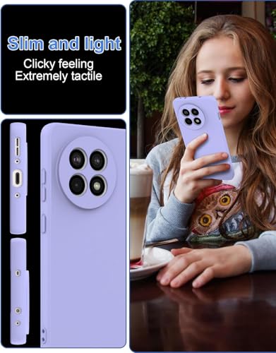 Image of DIZORO Compatible with OnePlus 13R 5G Back Cover with Upgraded Square Edges for Camera Protection Shockproof Flexible Matte Liquid Silicone Mobile Phone Case (Purple)