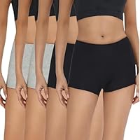 flintronic 4er-Pack Damen-Boxershorts, Größe M, Schwarz + Grau