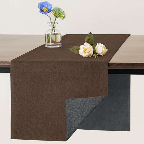 Banchif Caminos de Mesa Lavables Caminos de Mesa de Doble Cara Caminos de Mesa de Lino Camino de Mesa Antideslizantes, Adecuado para Bodas, Fiestas, Uso Doméstico
