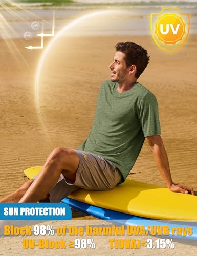 MAGCOMSEN Men's Short Sleeve Sun Protection Shirts Quick Dry Athletic T-Shirts Hiking Running Workout Gym Rash Guard3