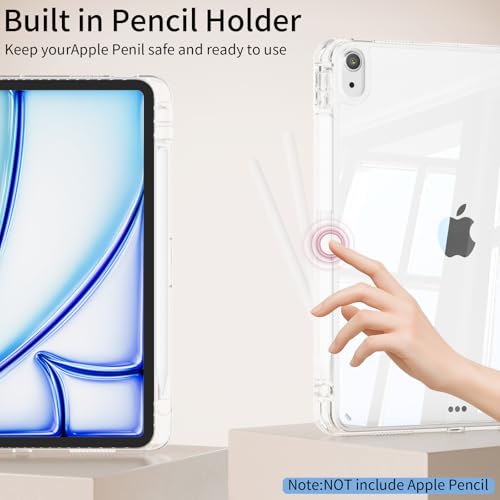 Coque iPad Air 11 M3 M2 protégeant des chutes avec rangement stylet blanc