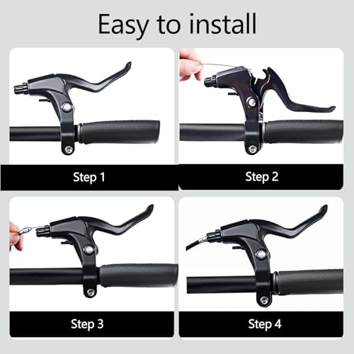 Uryxery 2 Stück Bremshebel Fahrrad Set mit Bremszug, Bowdenzug für V Brake & Mechanische Scheibenbremse, Fahrrad Bremsen Griff Aluminium für MTB BMX