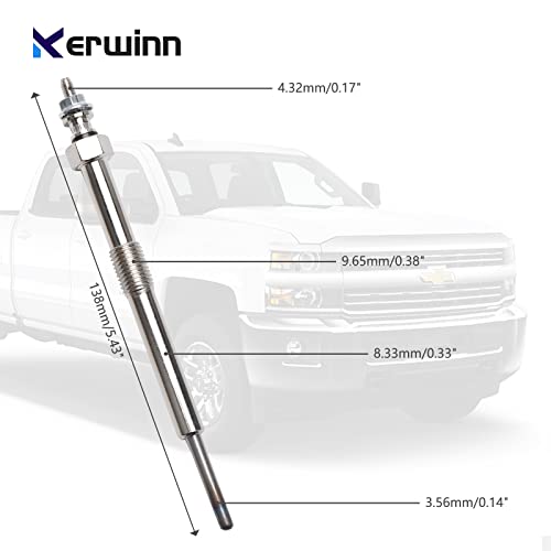 Diesel Glow Plugs 9G Replace 12639701 97364968 Compatible with glow plugs 6.6 duramax Chevy GMC LBZ LGH LLY LML LMM, 2006-2016 Silverado, Savana, Sierra, Express 8PCS - Image 5