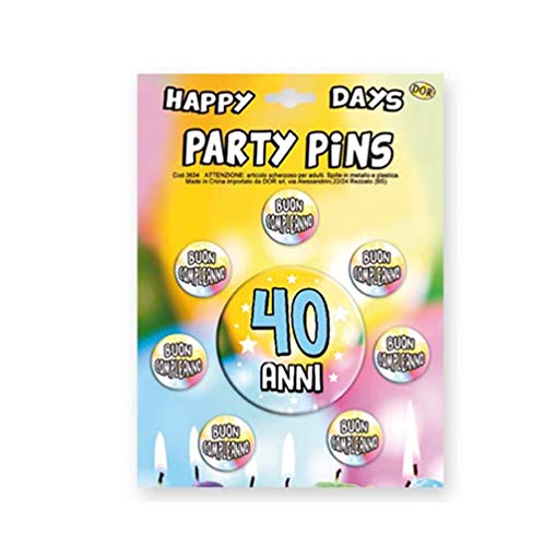 Dor Spilla BUON cumpleaños 40 años Gadget coccarda