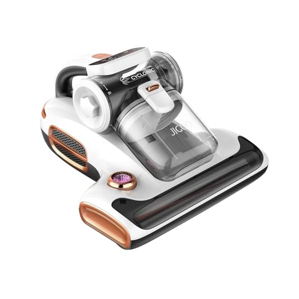 JIGOO T600 Milbensauger für matratzen mit UV-Licht & Vibration, 700W 15kpa Antimilben-Staubsauger entfernt 99,9%, LED-Anzeige, 60℃ 5s Schnellheizung Staubsammler,72dB Leises Design ohne Lärm (White)