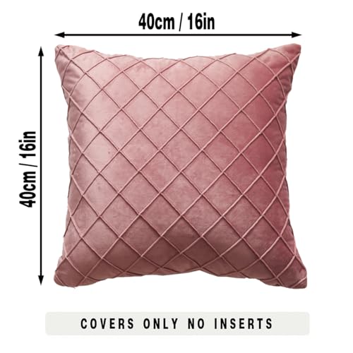 GONOVE Velvet Cushion Covers 40 X 40cm Soft Decorative Throw Pillow Cases Set of 2 Square Pillow Covers Dusky Pink Pillowcases with Invisible Zipper for Home Couch Sofa Bed - Image 2