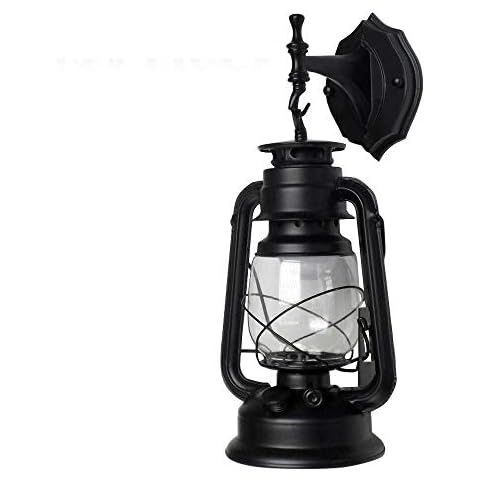 SENDERPICK Vintage Wall Light, Retro Antique Vintage Rustic Glass Wall Sconce Industrial Style Wall Lamp Glass Shade Lighting Fixture Outdoor (Black) Cover