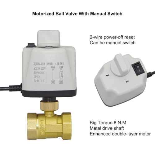 Válvula de bola motorizada 110V normalmente abierta con interruptor de latón 1/2 3