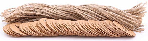 Thank You Tags - Lebeila 100 Gift Tags Round Brown Kraft Paper Tag Card With Jute Twine String For Wedding Favors, Personalized Craft, Bonbonniere, Birthday, Graduation, Party Decoration (100Pcs) #TOP1
