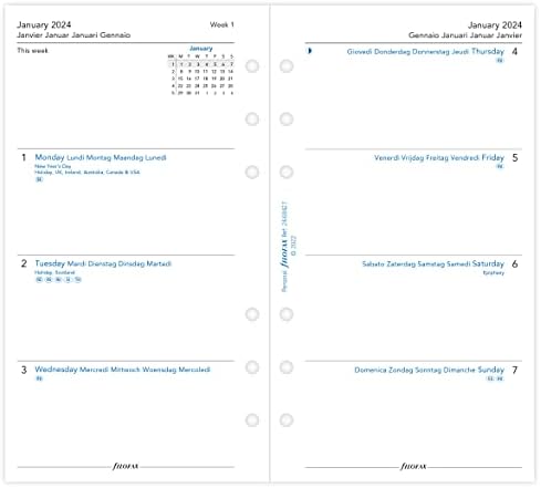 Recharge Filofax Pocket 2026 FILOFAX Pocket Semaine Sur Deux Pages - Français - Agenda Recharge Filofax 2025