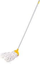 HIC Heavy Duty Clip -N-fit Cotton Floor Mop with 100% Pure Cotton to Cover Large Cleaning Area at Home ,Office with Long and Sturdy Rust Proof Handle