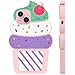Dumkery Cute Ice Cream iPhone 15 Case, Cupcakes 3D Funny Cartoon Soft Silicone Shockproof Cases Cover Skin for Kids Girls Women Children