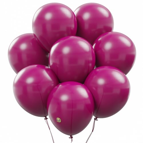 Image of AFTERLOON Biodegradable Natural Rubber Latex Balloons 100 pcs Magenta 10 Inch, Plastic-Free Alternative Matte Color Durable Thickened Extra Strong Helium Float, for Garland Arch Wedding Decor