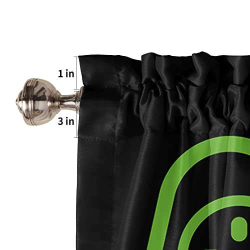 Gaming Window Kitchen Curtain Cafe Tier And Valance,Green Kids Game Video Games Gamepad Controller Black Short Rod Pocket Small Half Window Treatments Layer Tiers Curtains For Kitchen/Bedroom/Bathroom #TOP4
