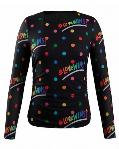 Image of MOUSYA Sheer Tops for Women Mesh Long Sleeve Top See Through Sexy Going Out Tee Summer Crewneck Party Undershirt