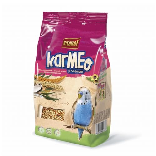 Image of Vitapol Karmeo Premium Budgie Food | Complete Balanced Seed Mix for Budgerigars | Rich in Vitamins & Minerals | Supports Healthy Digestion, Vibrant Feathers & Energy (500 Gram)