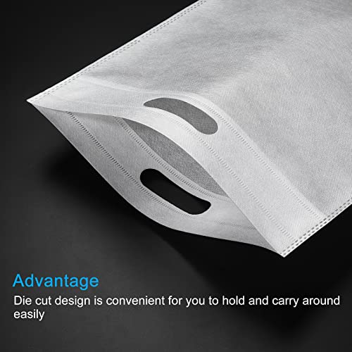 PATIKIL Nonwoven Tote Bags, 20 Pack Reusable Goodie Treat Bag with Handles for Shopping Party White - Image 4