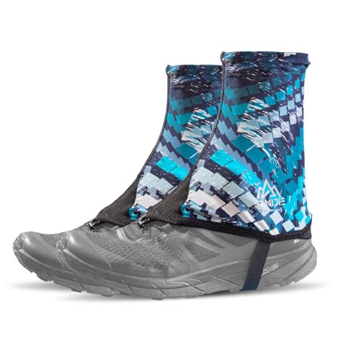 JEELAD Trail Running Gaiters Gaiters for Hiking Running Shoe Hiking Gaiters for Men Women Waterproof Sandproof for Running Hunting Skiing Mountaineering (Blue-L)