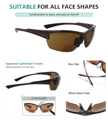 Image of Eyekepper Bifocal Sunglasses for Women Men, Rectangular Frame