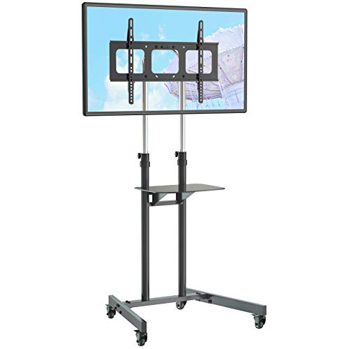 HFTEK Uchwyt TV Telewizor LCD/LED/plazmowy stojak - 32 do 70 cali (maks. 68 kg) - maks. VESA 600 x 400 mm - na kółkach - regulacja wysokości - wychylny (ST04H)