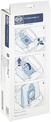 SEBO Airbelt 8300ER Filterbox E E for All Models Including 8 Ultra Bags with Electret Filter Cap, Plastic