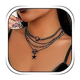 Halloween Choker Halskette wird Ihnen helfen, modisch zu sein. Die schwarze sternförmige kurze Halskette versprüht Geheimnis und Retro-Charme.