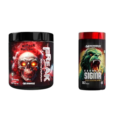 Image of Bigmuscles Nutrition Freak Pre-Workout [100g, Sex on the Beach] | Increased Energy, Strength, Ment | Bigmuscles Nutrition Karnage Sigma (60 Capsules)
