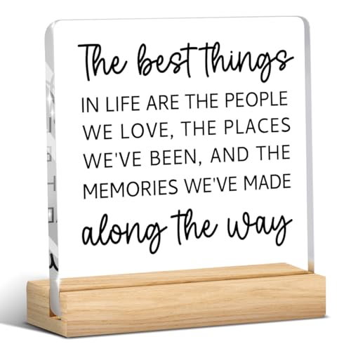 Inspirational Acrylic Desk Sign with Wooden Stand