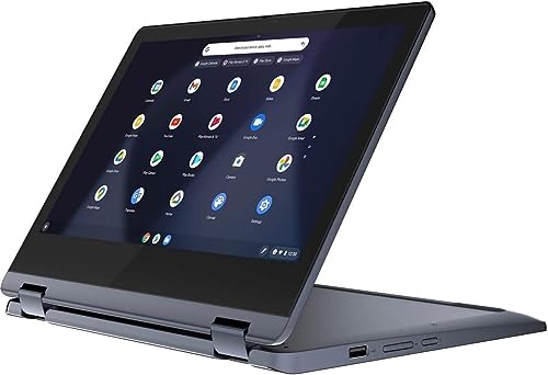 Image of Lenovo 2022 Flex 3 Touchscreen Chromebook, 2-in-1 11.6 inch HD for Business and Student Laptop, MT8183 CPU, 4GB LPDDR3, 64GB eMMC, Webcam, Blue, Chrome OS, 32GB USB Card