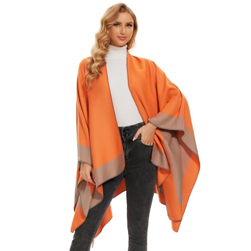 Women's Shawl Wrap Poncho Open Front Cape For Spring Fall Winter2