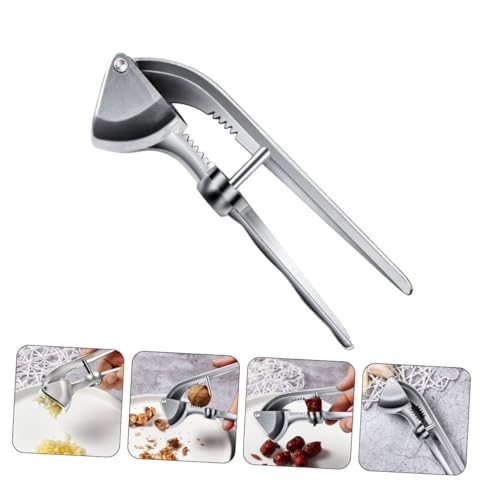 healvian 2個 属製ニンニクプレス 人間工学ハンドル設計 アルミ合製 長寿命 手動ニンニクミンサー 簡単操作 キッチンツール 快適な握り感 調