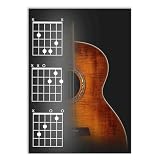 Placa Quadro Decorativo Violão Guia De Acordes Musica Banda Decoração