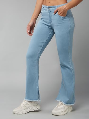 Image of Dolce Crudo Boot Cut High Rise Cropped Jeans for Women
