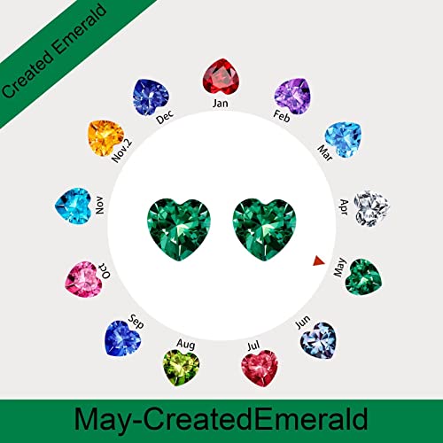 Mothers Day Gifts May Birthstone Emerald Earrings For Women Girls, 925 Sterling Silver Heart Stud Rose Gold Earrings For Women Teen Girls Green Earrings Jewelry Mothers Day Valentines Christmas Birthday Gifts For Women Her #TOP5