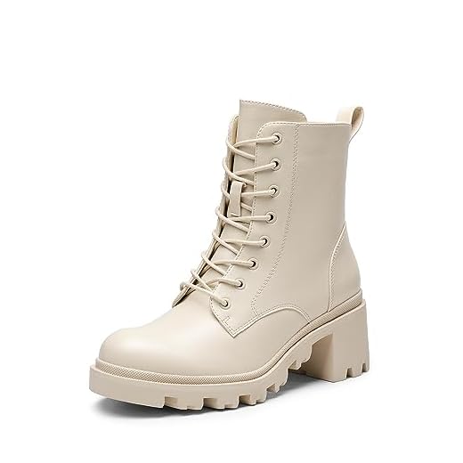 25 Cozy Winter Outfit Ideas for Women (Style Guide) Lace Up Combat Ankle Boots