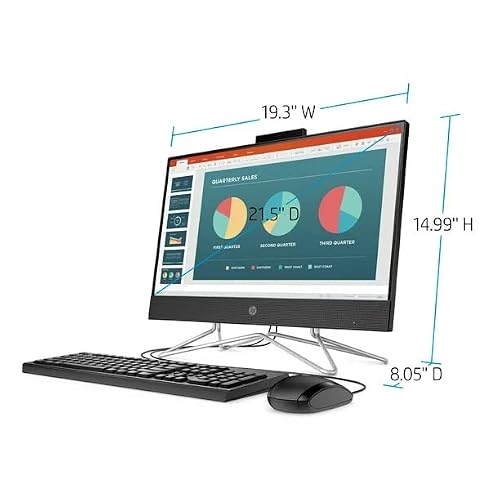 Hp 2022 Newest All-In-One Desktop, 22" Fhd Touch Screen, Amd Ryzen 3 3250U, 12Gb Ram, 256Gb Ssd, Webcam, Dvd-Rw, Hdmi, Rj-45, Usb Wired Keyboard&Mouse, Wifi, Windows 11 Home, Black #TOP5