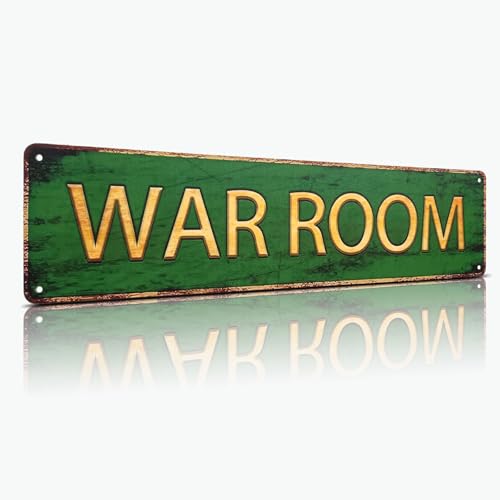 WAR ROOM Metal Sign Vintage Aluminum Wall Decor for bar Game Room Garage Gym Tactical Motivation Plaque 4x16 Inches Easy to Hang