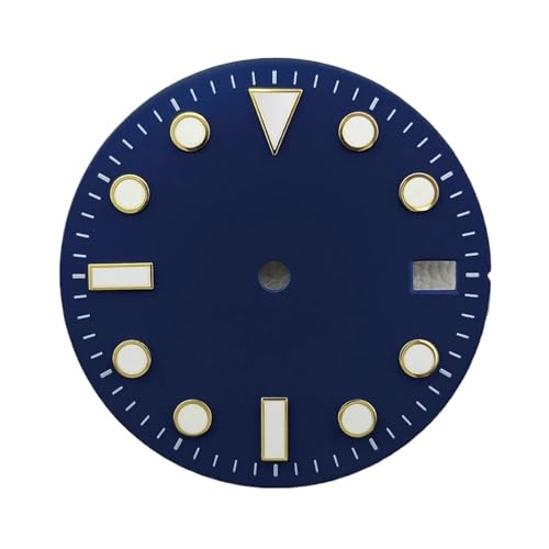 Cadran NH35 bleu-vert lumineux vert 28.5mm pour montre outdoor